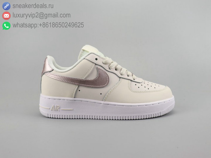 NIKE AIR FORCE 1 GS LOW BEIGE WASH GOLD WOMEN SKATE SHOES
